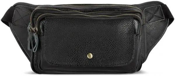 Сумка поясная GSMIN GL45 из натуральной кожи (Черный) |