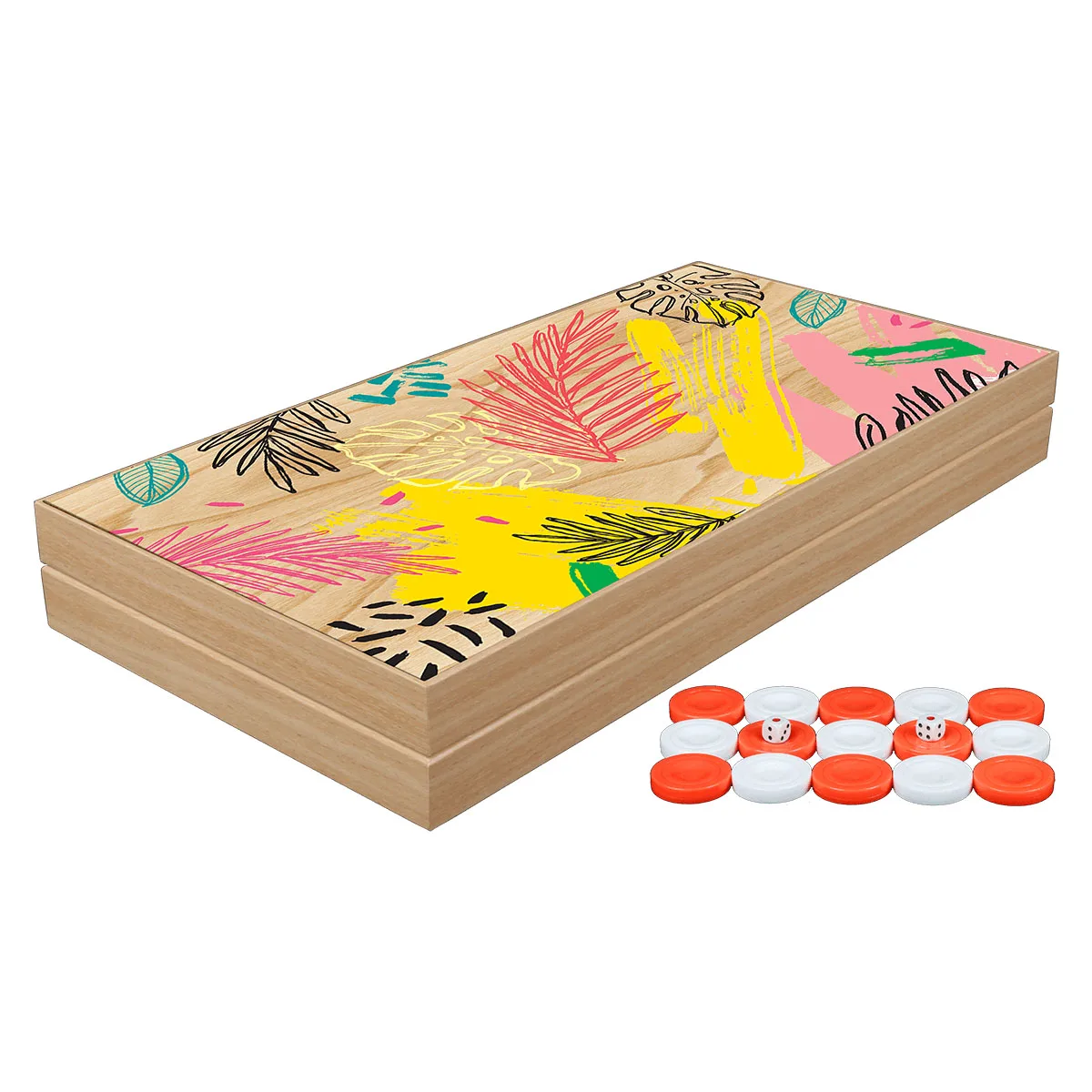 Classic Wood Tropic Luxury Backgammon Game Set With Pieces