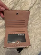 Cartera pequeña de piel con borlas para mujer, billetera corta de piel con cremallera, 2020