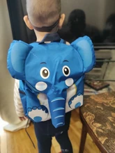 Mochila de elefante con dibujos animados para niños y niñas, morral escolar para guardería, mochila con la parte posterior blanda
