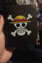 Cartera de piel sintética con estampado de calavera para hombre, tarjetero plegable, monedero corto