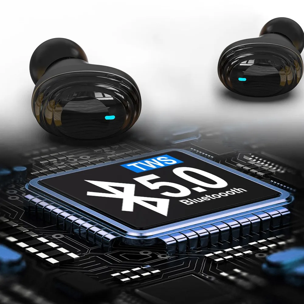Спортивные Bluetooth 5,0 беспроводные наушники водонепроницаемые TWS с микрофоном гарнитуры Мощный светодиодный дисплей 2000 мАч наушники можно зарядить для телефона
