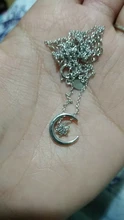 Collar de plata de ley 925 con forma de luna y Estrella, cadena Simple y brillante, para mujer, joyería de boda, regalo de cumpleaños