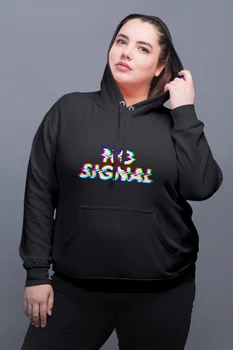

Angemiel Wear No Signal Black Women Hooded Sweatshirt