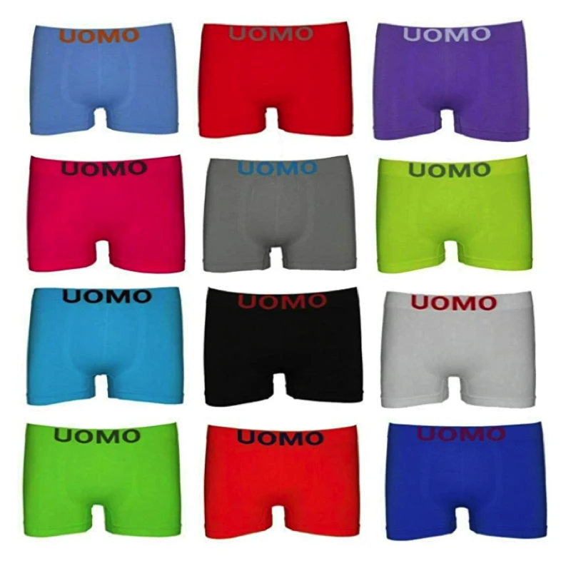 Lote De 12 Boxers Para Niño – Colores Oscuros, Tela De Poliamida Y Elastano, Tallas 2 A 16 Años