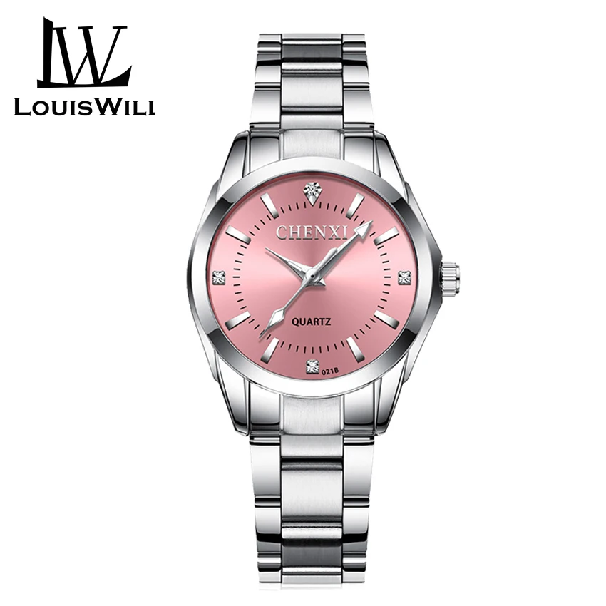 

LouisWill Fashion Women Watch Rose Pink Business Classic Quartz Luxury Watches Female Waterproof Wristwatches Ladies Clock