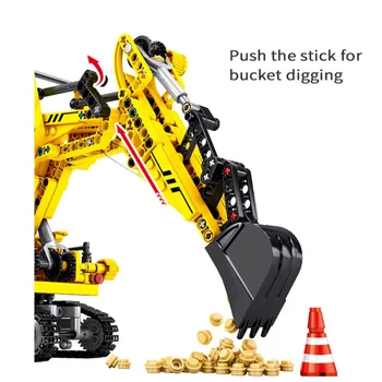 

Assembled Building Blocks For Buildren Excavator Shape Solid Structure Push Forward Kids Toys Safe Material Simulation Modeling