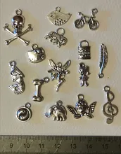 30 Uds. De abalorios variados de Metal Vintage para fabricación de joyas, abalorios de pájaros, colgante de pulsera DIY, accesorios de encaje negro