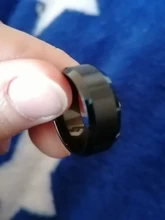 Anillo de acero inoxidable negro para hombre y mujer, joyería con abalorio, 2017
