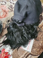 Peluca corta de pelo negro rizado para mujer, gorra de béisbol, fibra sintética resistente al calor, pelucas Bob