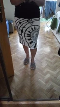 Ladies Skirts KYKU White Vintage Womens Brand Pencil-Sundresses Black Casual Print Note