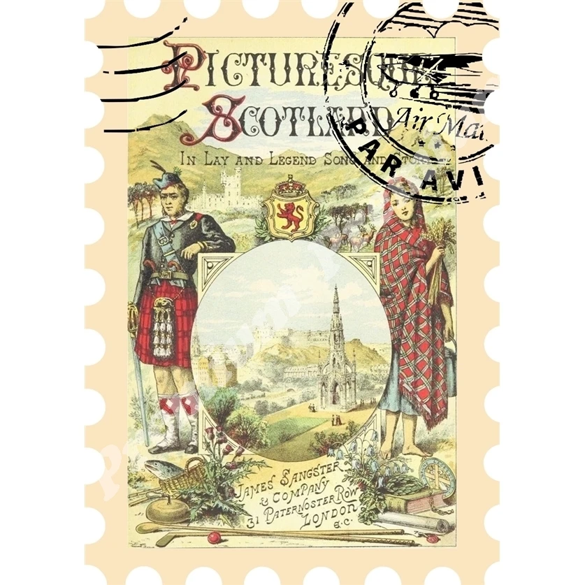 Scotland souvenir magnet vintage tourist poster | Дом и сад