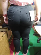 Skinny Jeans Trousers Pencil-Pants High-Waist Winter Plus-Size Women 6XL Velvet Stretch Denim