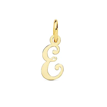 

18k gold pendant English letter AND capital letter 12mm. Smooth openwork