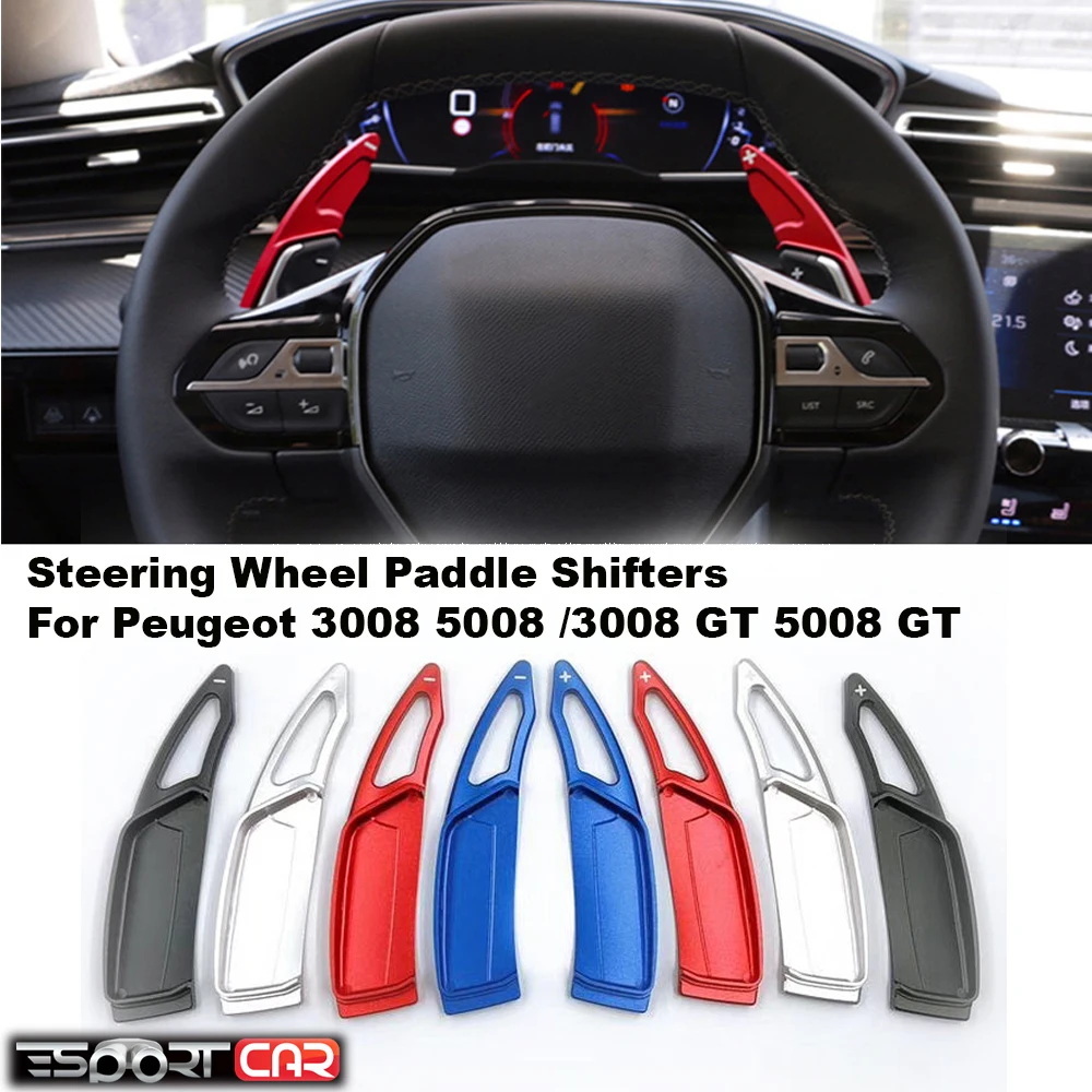 YUZHONGTIAN 2017-2019 for Peugeot 3008//5008 Aluminum Alloy Steering Wheel Paddle Shifter Extensions 2PCS//Pair Black