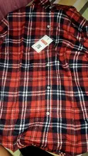 Plaid Shirt Blouses Tops Long-Sleeve Flannel Casual Cotton Women Brand-New Red Excellent-Quality