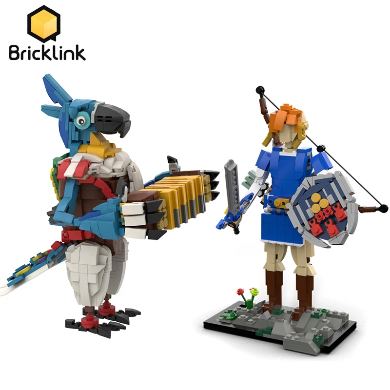 

Экшн-фигурки Bricklink Ideas, модель Zeldaed Link и Birdman Kass, дыхающая дикая модель MOC, строительные блоки, игрушки для детей