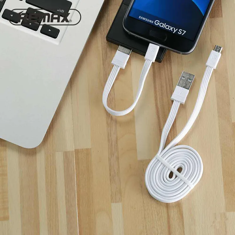 USB Кабель MicroUsb Remax RC-062m плоский, комплект 2шт белый