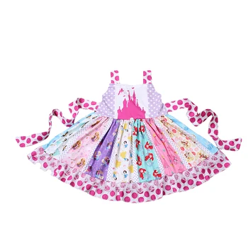 

2019 Summer New Baby Girls Dress Fashion Princess Castle Twirl Dresses Childrens Clothes Kids Clothing Boutique