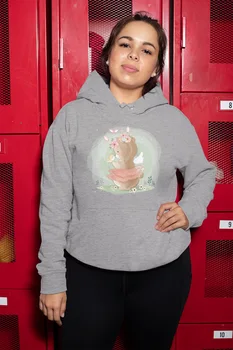 

Angemiel Wear Kuşla Oynuyan Sweet Teddy Bear Gray Women 'S Hooded Sweatshirt