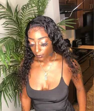 Enlaces de onda profunda pelucas de cabello humano 28 30 pulgadas peluca Frontal de encaje para las mujeres negras agua rizado peluca brasileña cabello humano Pre arrancado