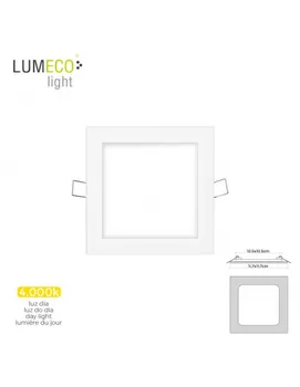

Mini led downlight lumeco 6w 320 lumen square 12cm 4.000k White frame