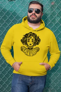 

Angemiel Wear Eye Reflection Yellow Men 'S Hooded Sweatshirt