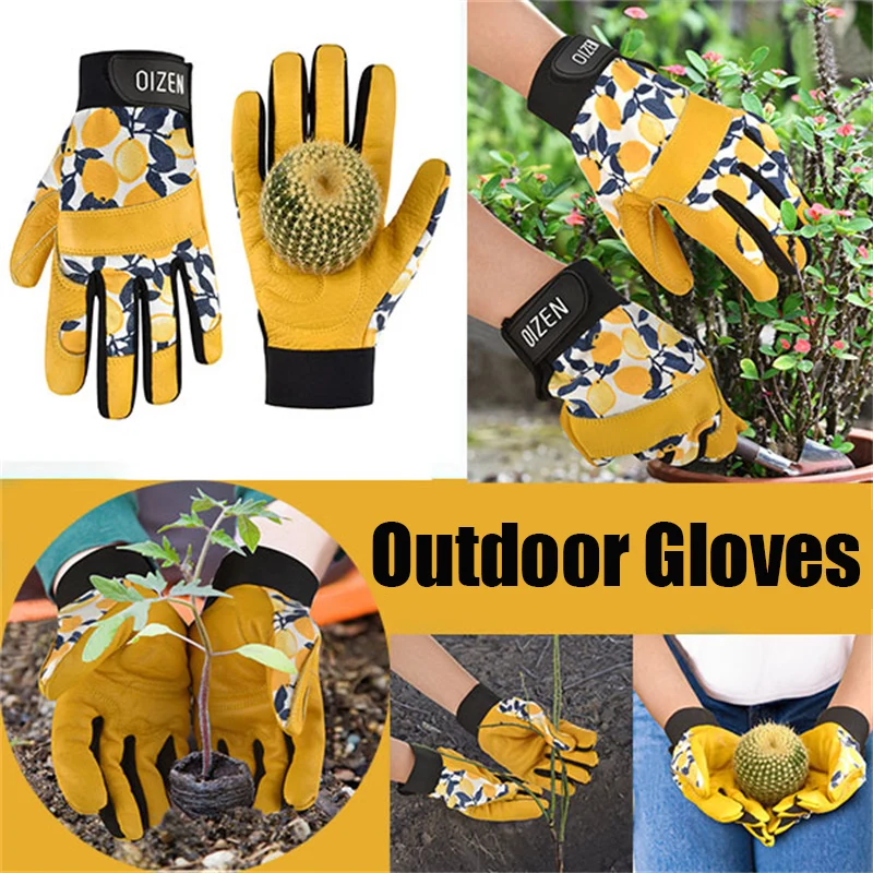 Garden Gloves for Women Cowhide Leather Cactus Gloves Gardening Digging Planting Thorn Proof Durable Work Glove.jpg
