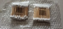 100 unids/bolsa de doble cabeza desechable de algodón de maquillaje hisopo de algodón suave brotes médicos palos de madera nariz y orejas Herramientas de limpieza Cotonete