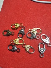 10 unids/lote ganchos de broche de langosta de mono de plata antigua para collar pulsera cadena accesorio de joyería para manualidades hallazgos 26*15MM