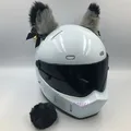 Un juego de orejas de gato para casco de motocicleta, campanas, decoración,  accesorios para casco de Motocross, felpa, Linda pegatina para orejas,  fiesta de Cosplay, Universal qym unisex