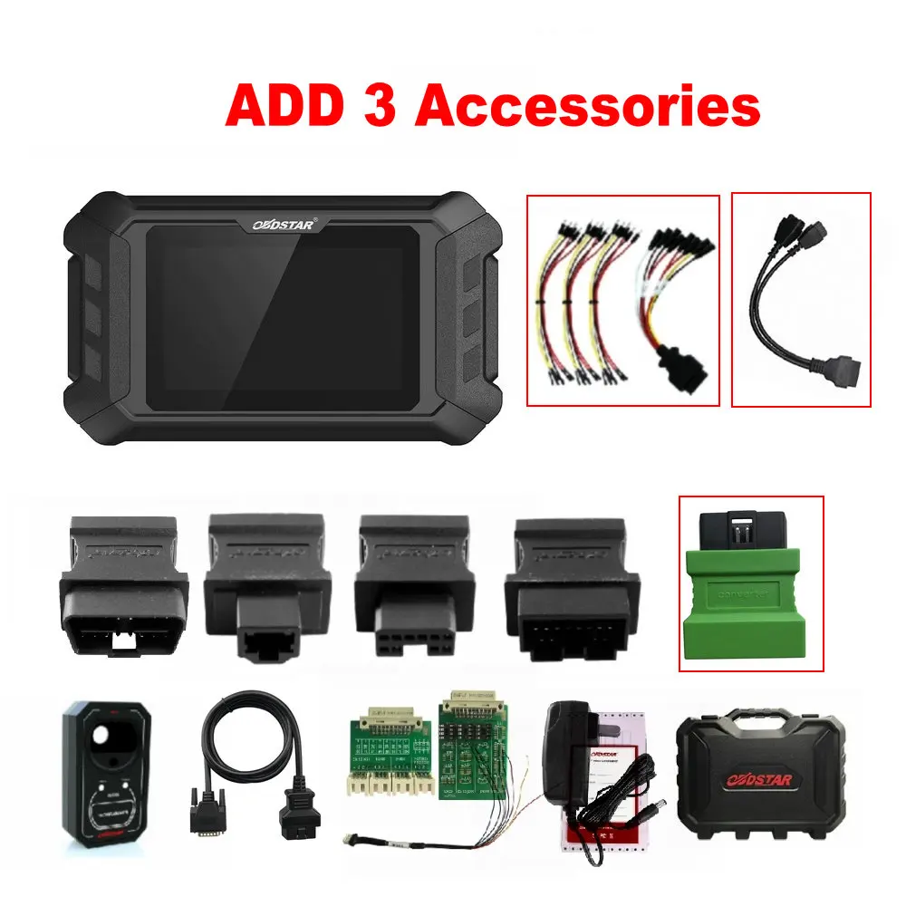 OBDSTAR X300 Pro4 Pro 4 PAD IMMO система с FCA 12+ 8 Универсальный адаптер/многофункциональный соединительный кабель/для адаптера R-enado - Цвет: Add 3 Accessories