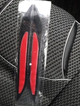 YCCPAUTO-Protector de parachoques de fibra de carbono para coche, pegatina de advertencia de seguridad, cinta antiarañazos, 2 uds.