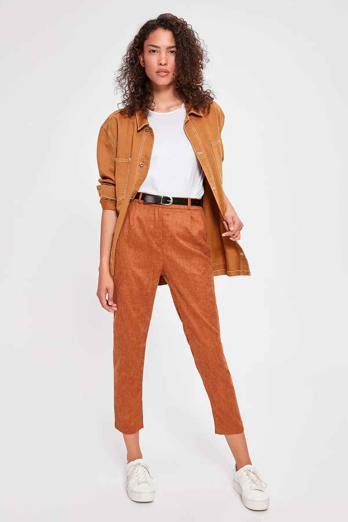 Trendyol каркасные брюки с корицей TWOAW20PL0307