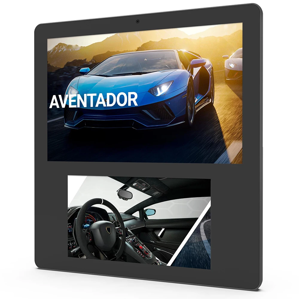 

Dual screen interactive display(15.6"+10.1"android 11, Quad core, 2GB RAM, 16GB ROM, wifi, RJ45, BT, VESA)