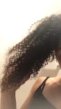 Coleta de pelo rizado Afro, cabello humano Remy brasileño con cordón, coleta Ombre, extensiones de cabello