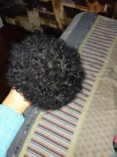 DIFEI Puff Afro rizado moño Peluca de cola de caballo de Afro corto rizado cola de caballo en el Clip moño de pelo sintético piezas de cabello