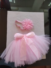 Accesorios de fotografía para recién nacido, falda tutú de gasa para bebé niña y juego de diademas de flores, regalo de cumpleaños de bebé, 10 colores ZT001