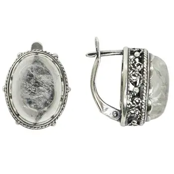 

Earrings "esenija" rhinestone filigree silver plated scan earrings set classic quality art 2776