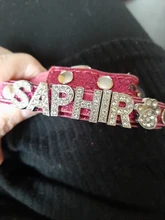 Collar personalizado con hebilla para perros y gatos, Collar personalizado con letras y diamantes de imitación para perros pequeños y medianos