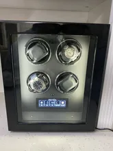 Caja enrolladora de reloj de alta gama, 2, 4, 6, 9, 12, 24, reloj mecánico con Motor de madera Mabuchi, pantalla táctil de cristal LCD, accesorios de almacenamiento