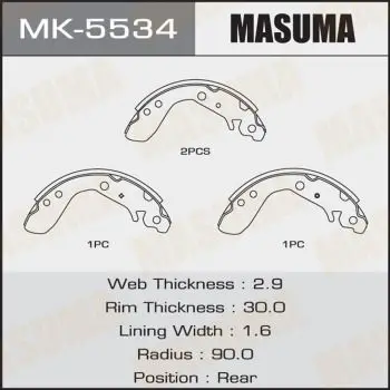 Колодки барабанные Masuma FIT/GD1(1/20) MASUMA MK5534