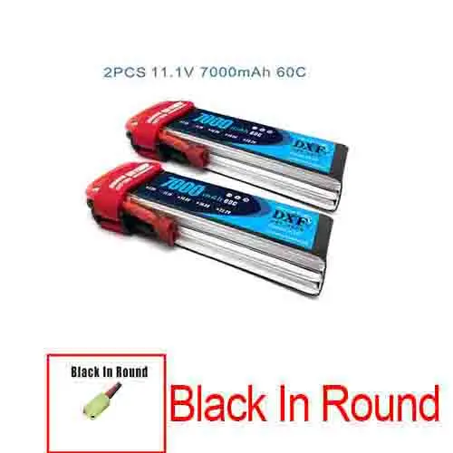 DXF Батарея lipo 2S 3S 7,4 V 11,1 V 7000 6500mah 5000 50C 60C 100C 120C на колесиках графеновой батареи для RC TRX автомобиль Лодка вертолет - Цвет: 2PCS7000mahSoftBlack