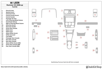 

Interior lining for Hummer H3 2006-UP. Set L826.