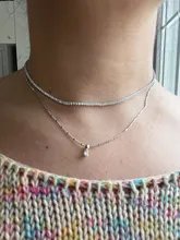 Trustdavis-collar corto de circonia cúbica para mujer, gargantilla de Plata de Ley 925 auténtica con carácter, joyería de boda, regalo DS1869