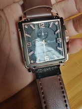 Reloj deportivo para hombre, cronógrafo de cuarzo, con Esfera Grande cuadrada de cuero, marca superior de lujo, a la moda, resistente al agua, nuevo, 2021