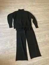 Womens Outfits Tracksuit-Set Pants Two-Piece-Set Knitted Yedinas Korean Winter Casual