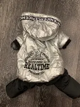 Jumpsuit Pet-Costumes Cotton-Padded Silver-Color Dogs Waterproof Winter Fashion for Hoodie