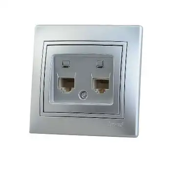 

Computer socket 2-SP World RJ45 metal. Ser. Lezard 701-1010-141