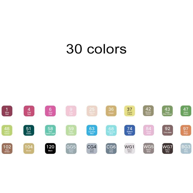 30 Colors TBlack Художественные маркеры, профессиональные кончики кисти, TOUCHMARKER 30 40 60 80 168 цветов, ручки для письма, эскиза, рисования, манга, маркер - Цвет: 30 Colors TBlack
